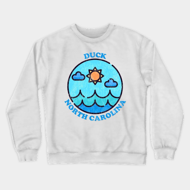 Duck, NC Summertime Vacationing Ocean Skyline Crewneck Sweatshirt by Contentarama